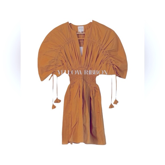 🆕 MISA LOS ANGELES | CAMILA SHIRRED PUFF SLEEVE DRAWSTRING MINI DRESS | SIZE:XS - Picture 8 of 9